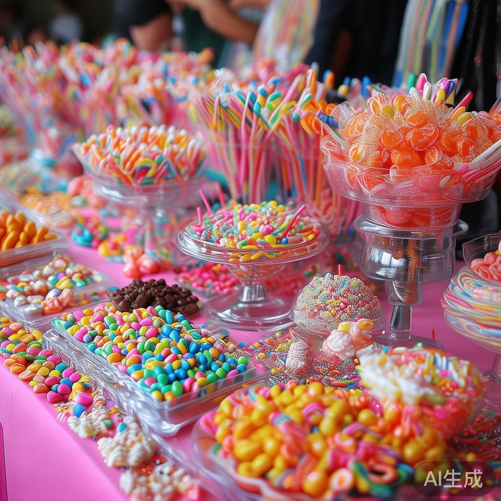 在派对中，参与者可享受丰富多样的糖果种类，如软糖、